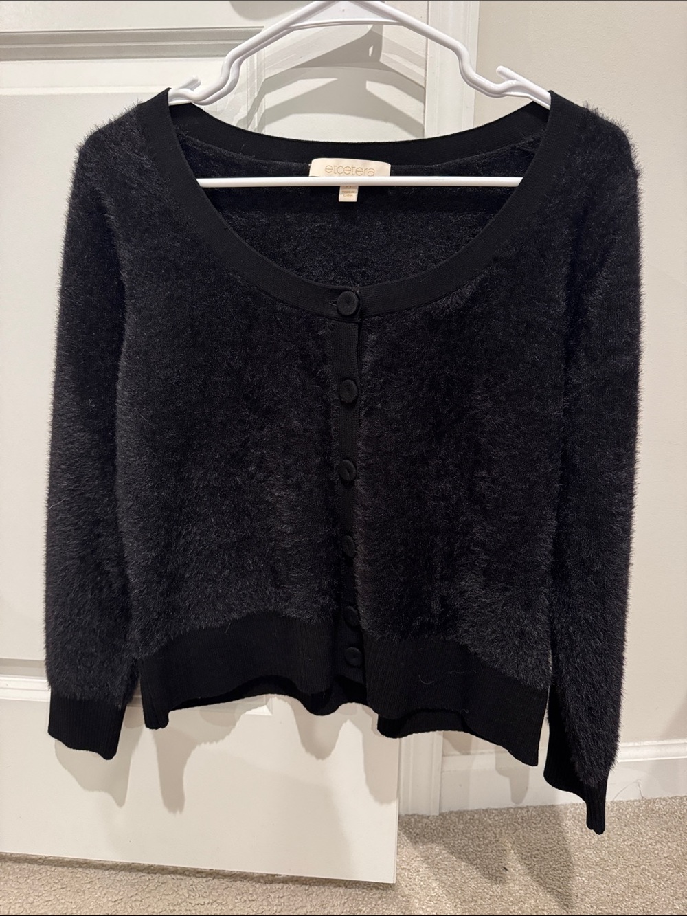 Etcetera Fisher Fur Button Cardigan NWT